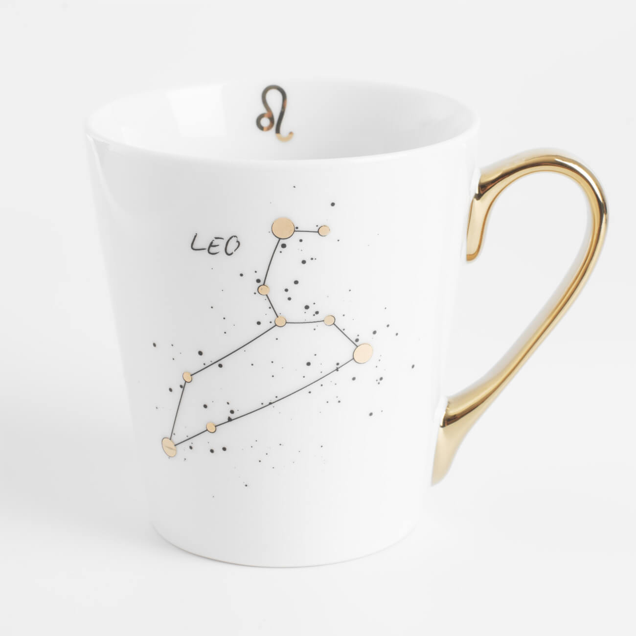 Mug, 400 ml, porcelain N, milky golden, Lion, Zodiac изображение № 1