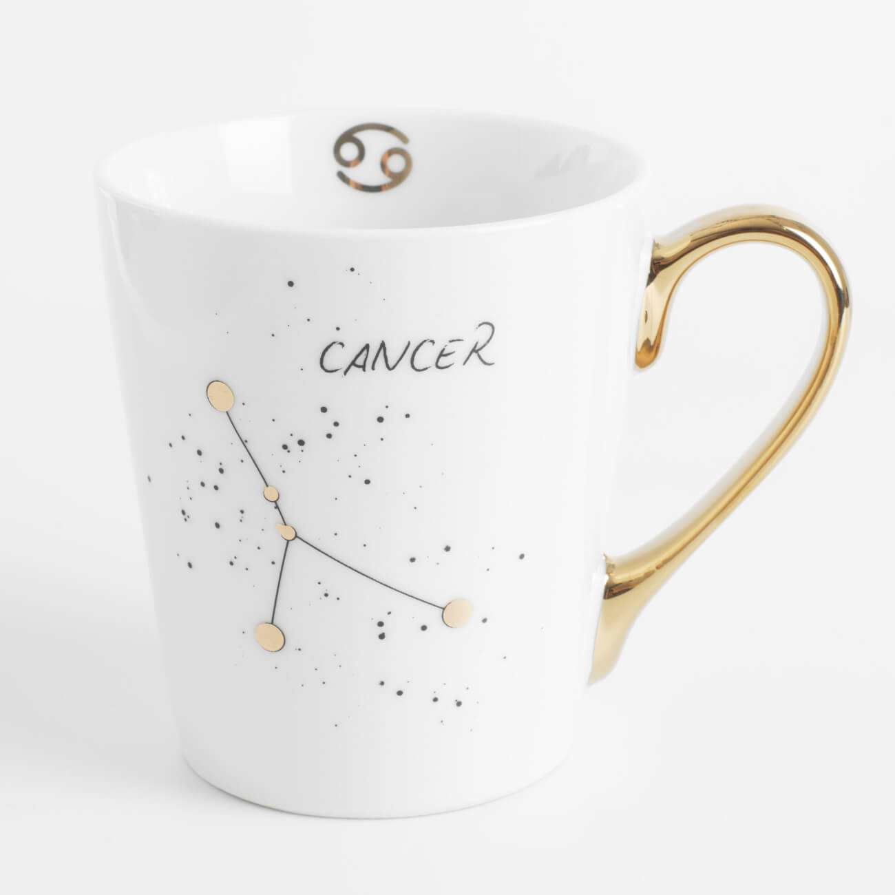 Mug, 400 ml, porcelain N, milky golden, Cancer, Zodiac изображение № 1