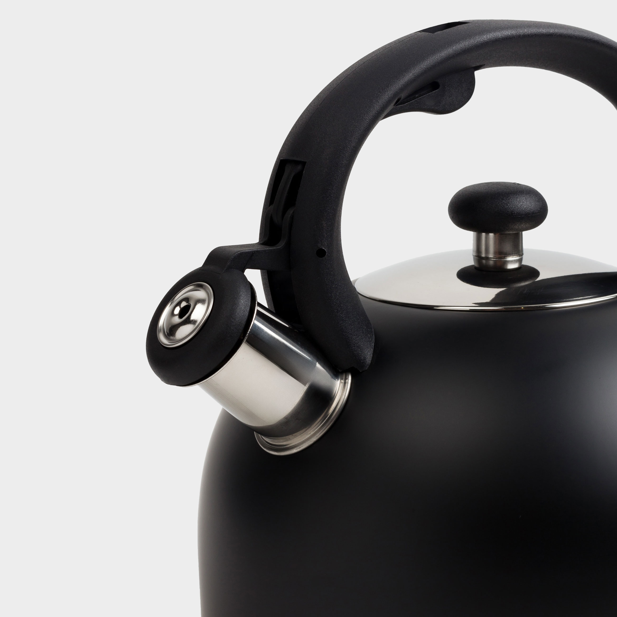 Teapot, 3 L, with whistle, steel / nylon, Black, Whistle изображение № 6