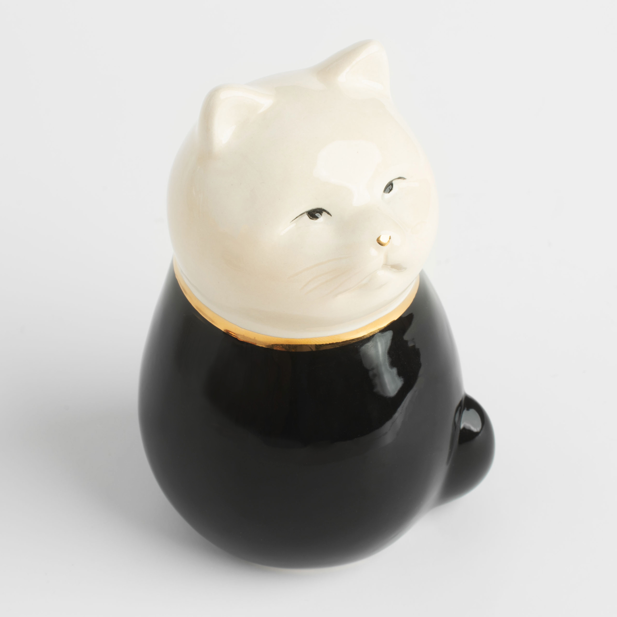 Figurine, 11 cm, ceramic, black and white, Cat, B&amp;W изображение № 4