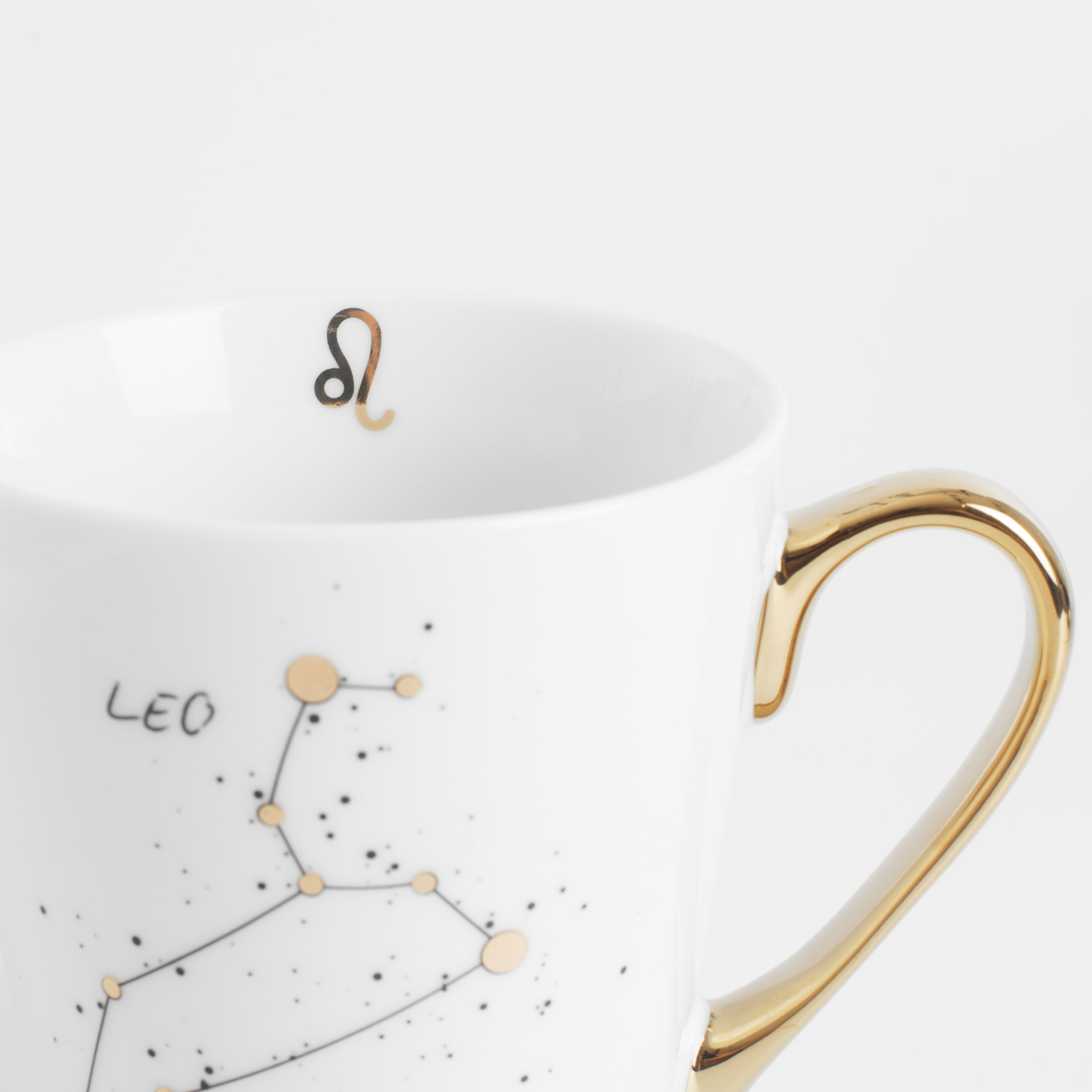 Mug, 400 ml, porcelain N, milky golden, Lion, Zodiac изображение № 4