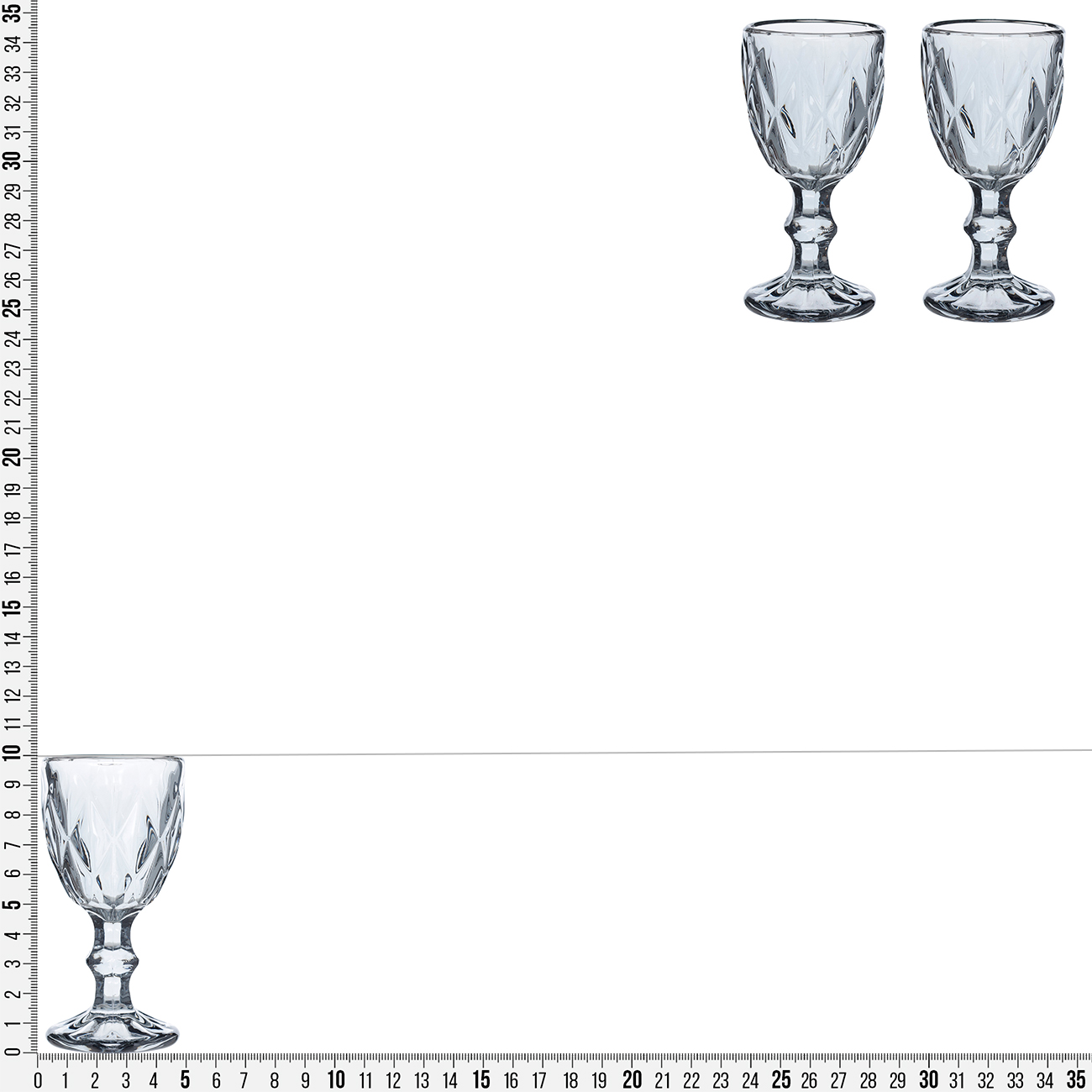 Shot glass, 50 ml, 2 pcs, glass R, gray, Rhomb color изображение № 8