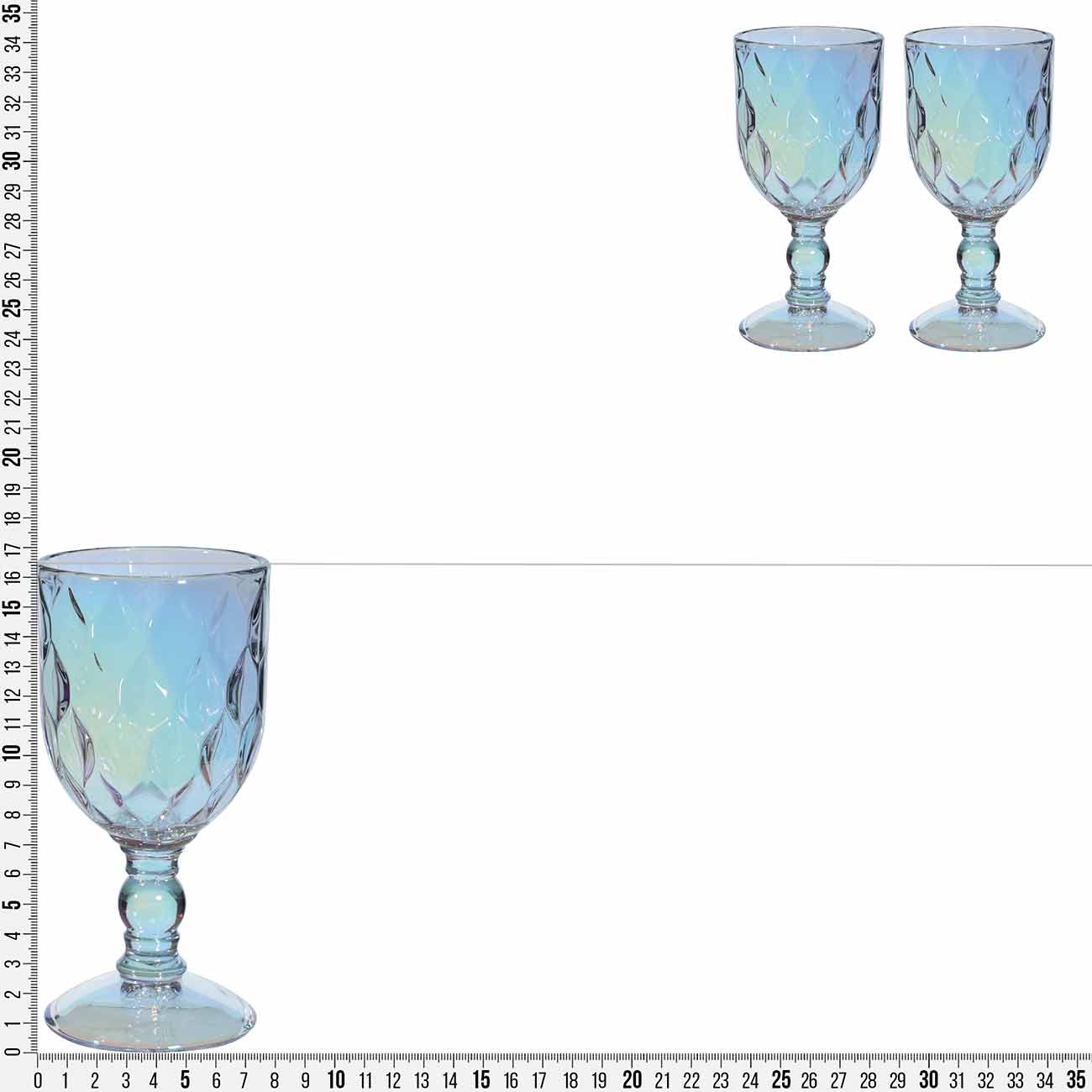 Wine glass, 250 ml, 2 pcs, glass R, mother-of-pearl, Foliage изображение № 4