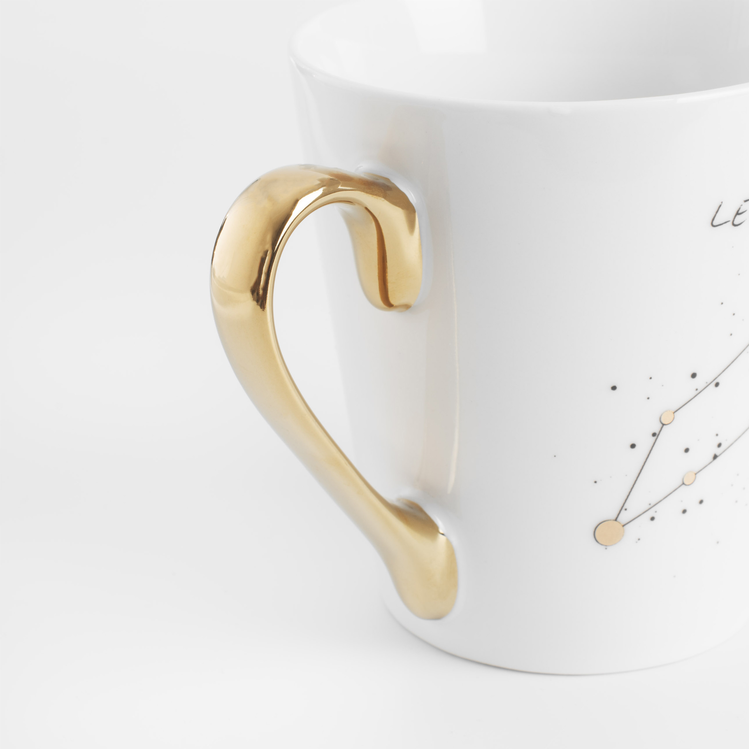 Mug, 400 ml, porcelain N, milky golden, Lion, Zodiac изображение № 3