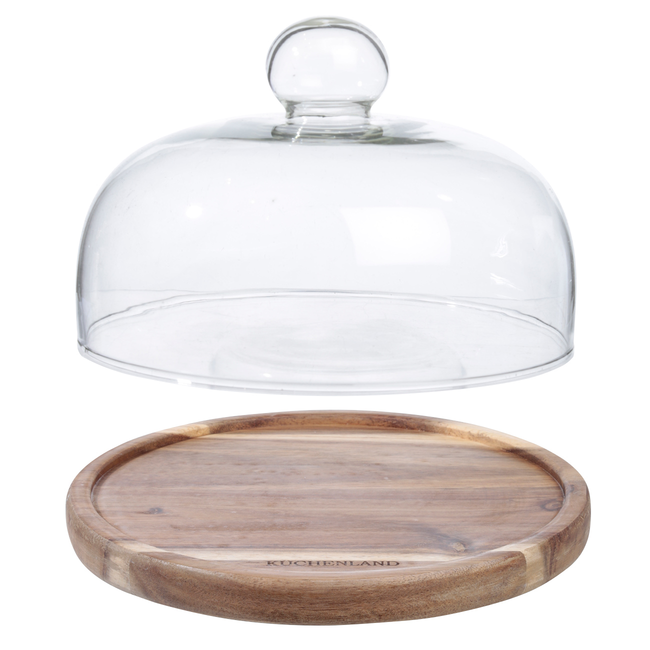 Dish with lid, 23x15 cm, wood/glass, round изображение № 2