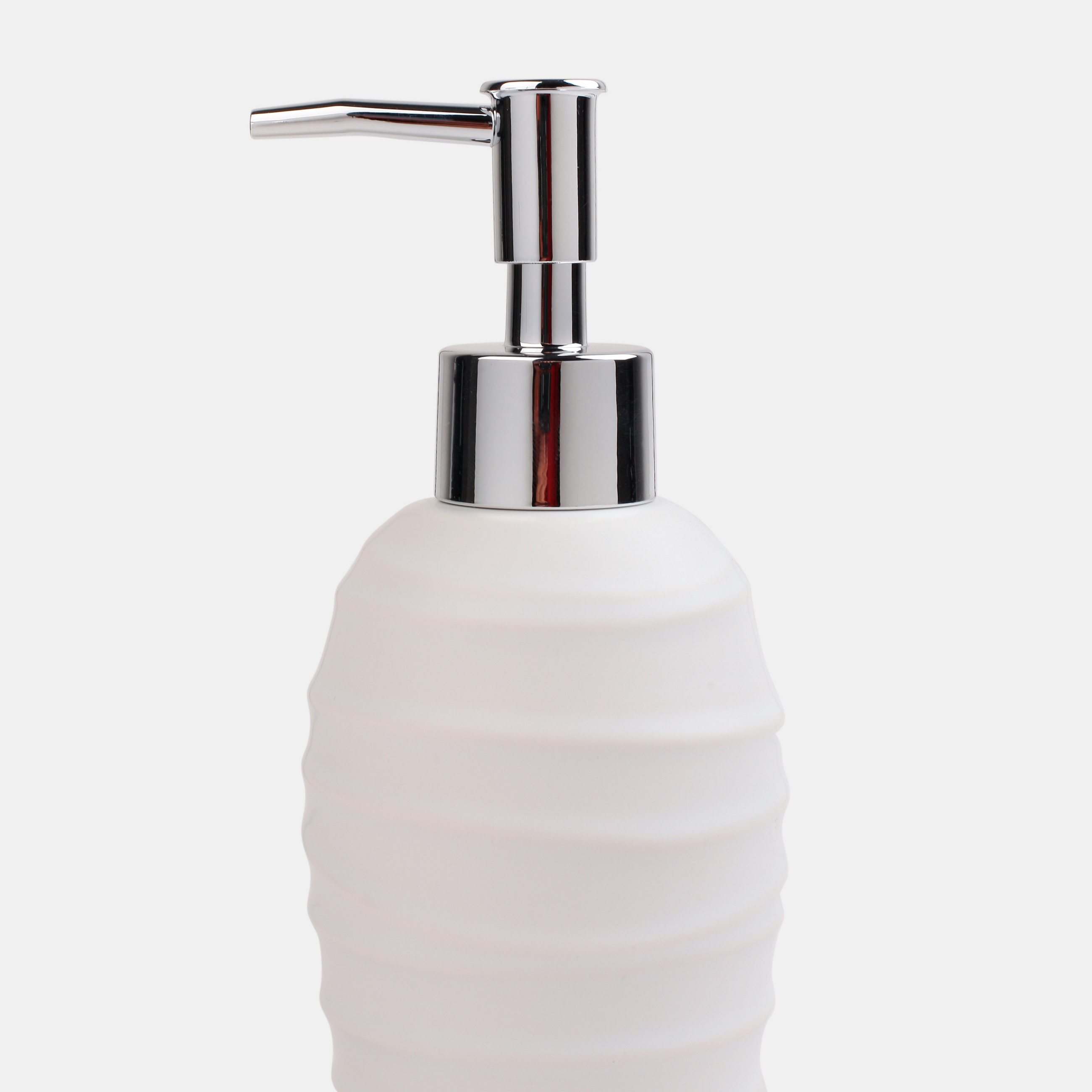 Liquid soap dispenser, 300 ml, porcelain stoneware / metal, white, Aphrodite изображение № 3