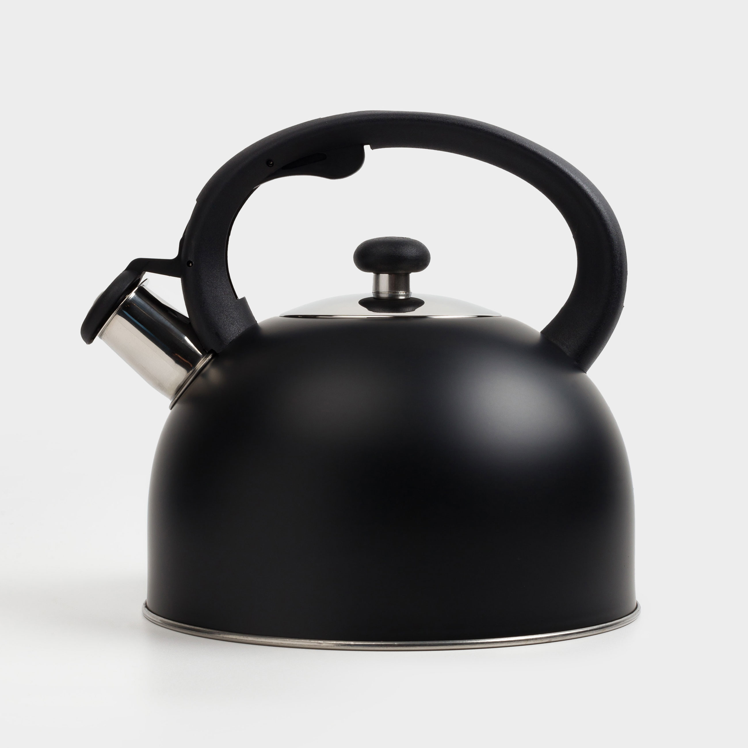 Teapot, 3 L, with whistle, steel / nylon, Black, Whistle изображение № 7