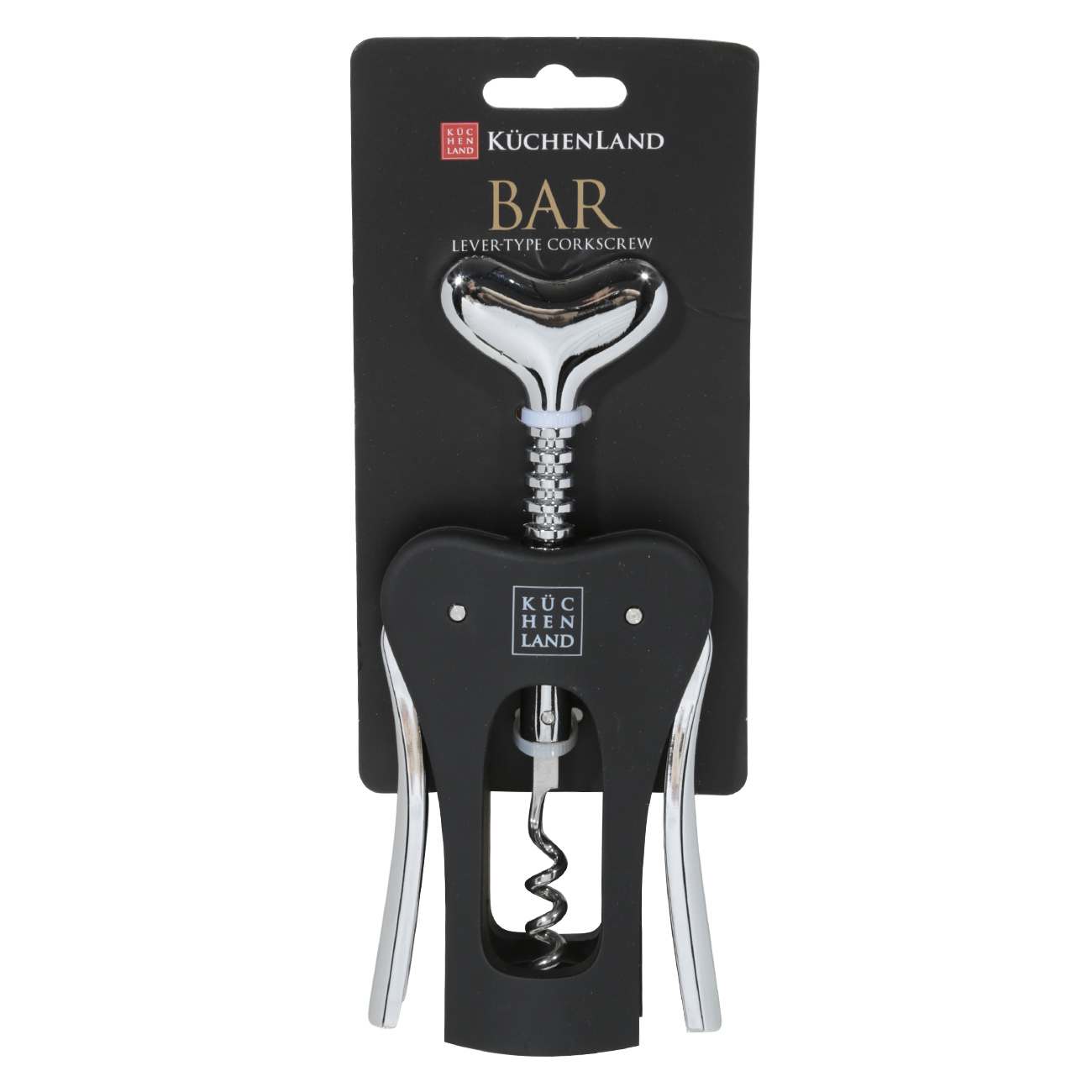 Lever corkscrew, 17 cm, metal / plastic, black, Bar изображение № 4