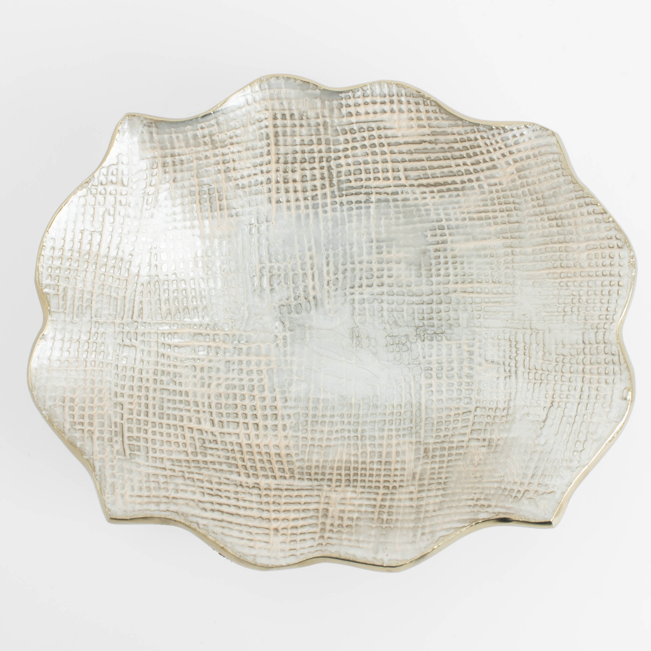 Decorative dish, 22x18 cm, metal, beige-gold, Curves, Paradise garden изображение № 6