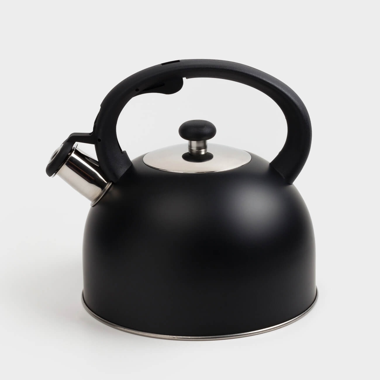 Teapot, 3 L, with whistle, steel / nylon, Black, Whistle изображение № 1