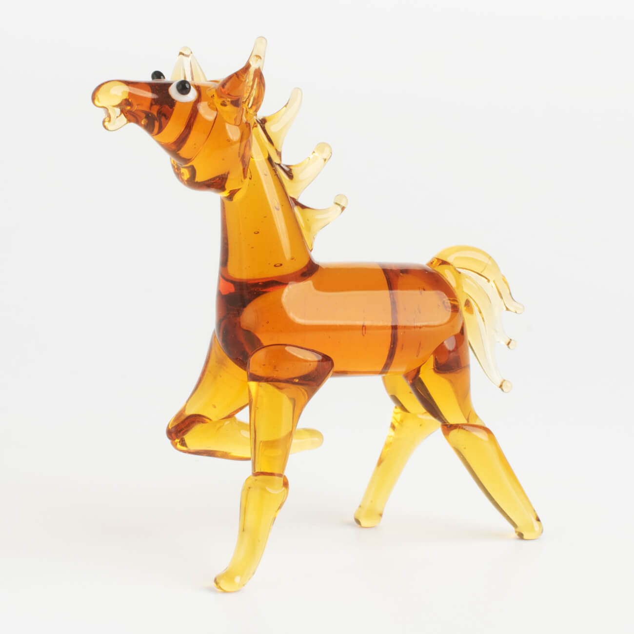 Statuette, 7 cm, glass, amber, Horse, Vitreous изображение № 1