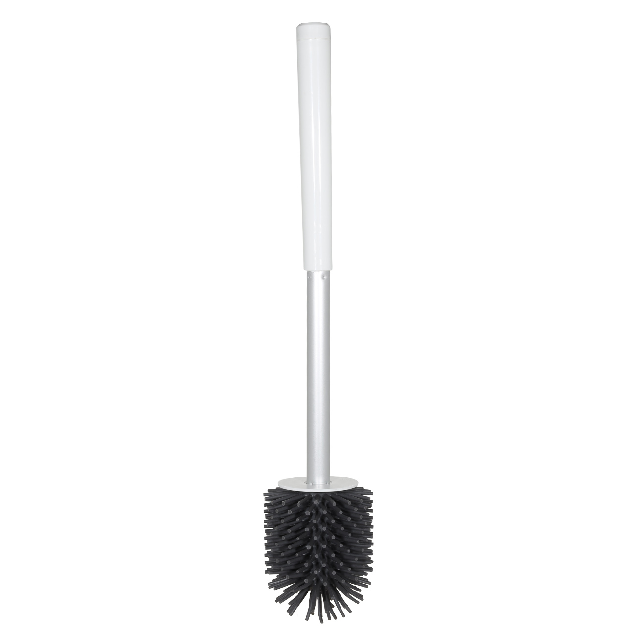 Toilet brush, 40 cm, with automatic stand, rubber / plastic, white, Click изображение № 3