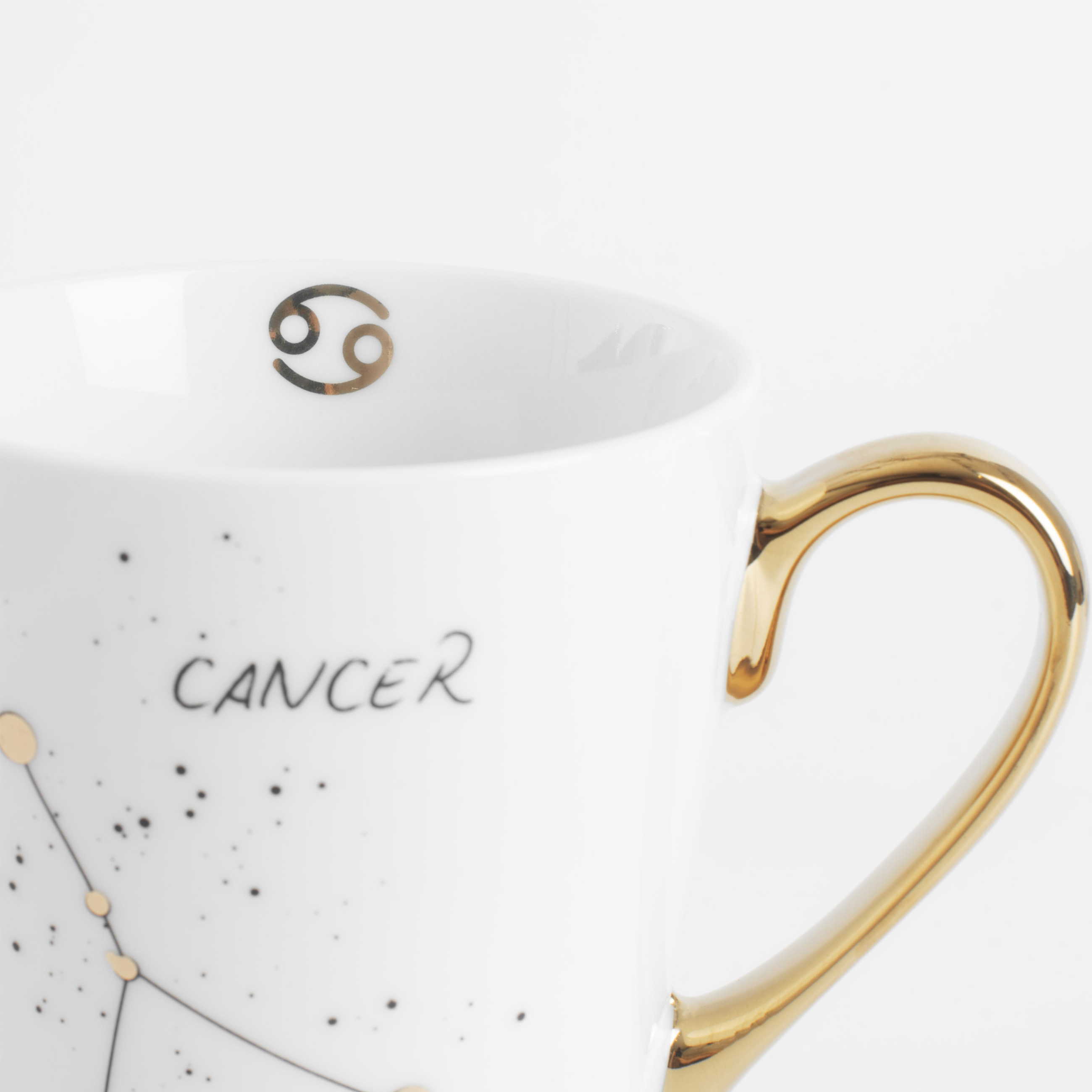 Mug, 400 ml, porcelain N, milky golden, Cancer, Zodiac изображение № 4
