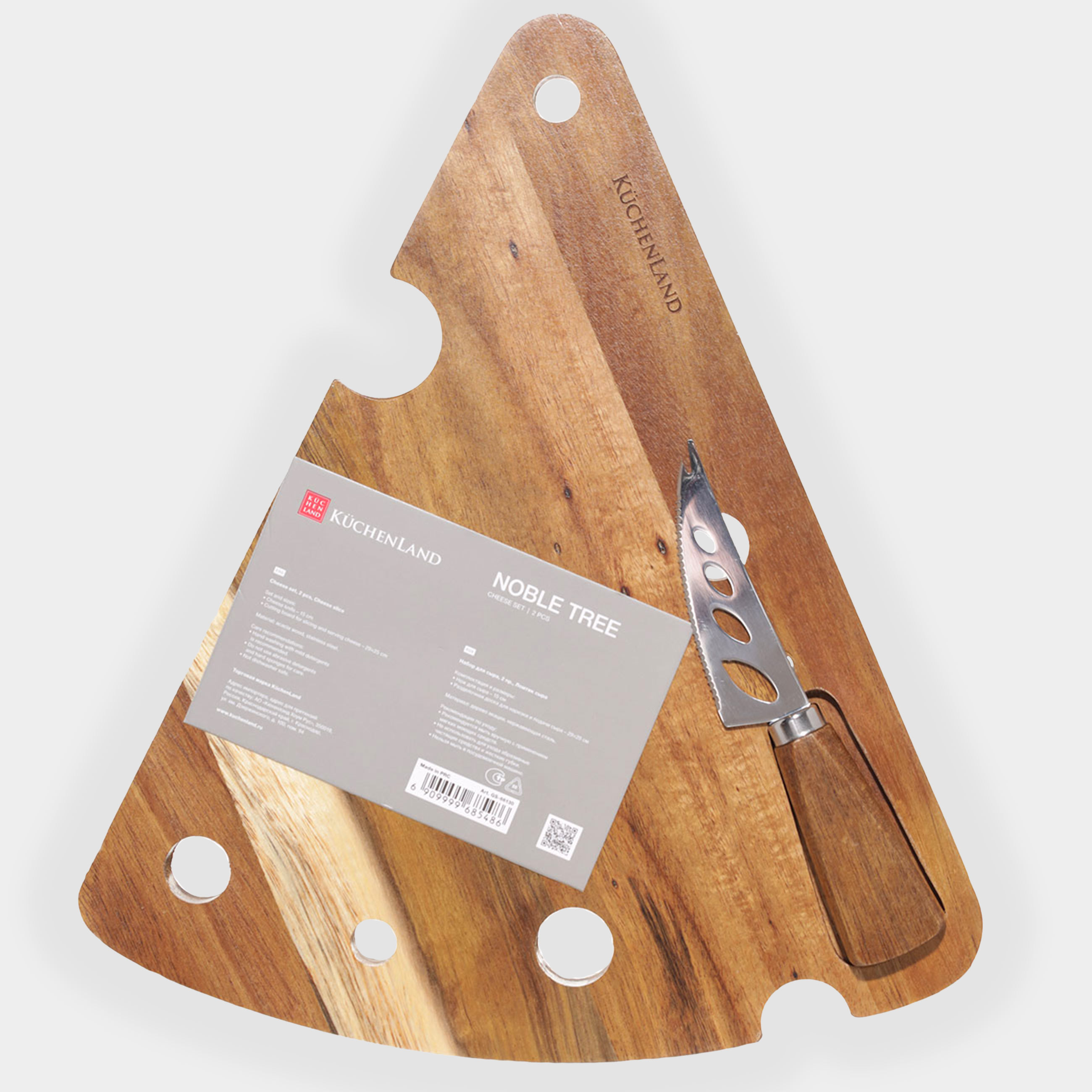 Cheese set, 2 pcs, platter board, steel / wood, Cheese slice, Noble tree изображение № 7
