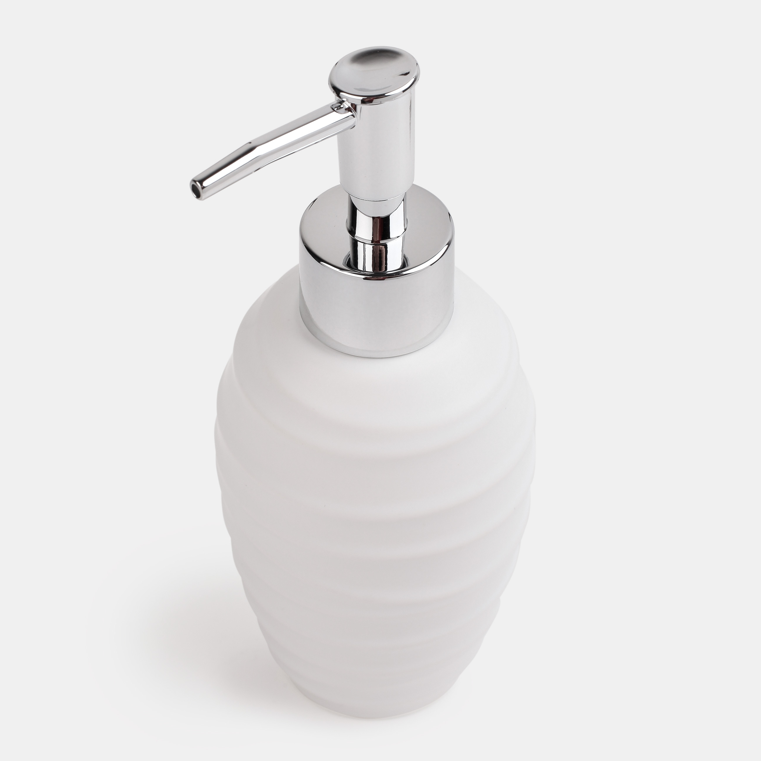 Liquid soap dispenser, 300 ml, porcelain stoneware / metal, white, Aphrodite изображение № 5
