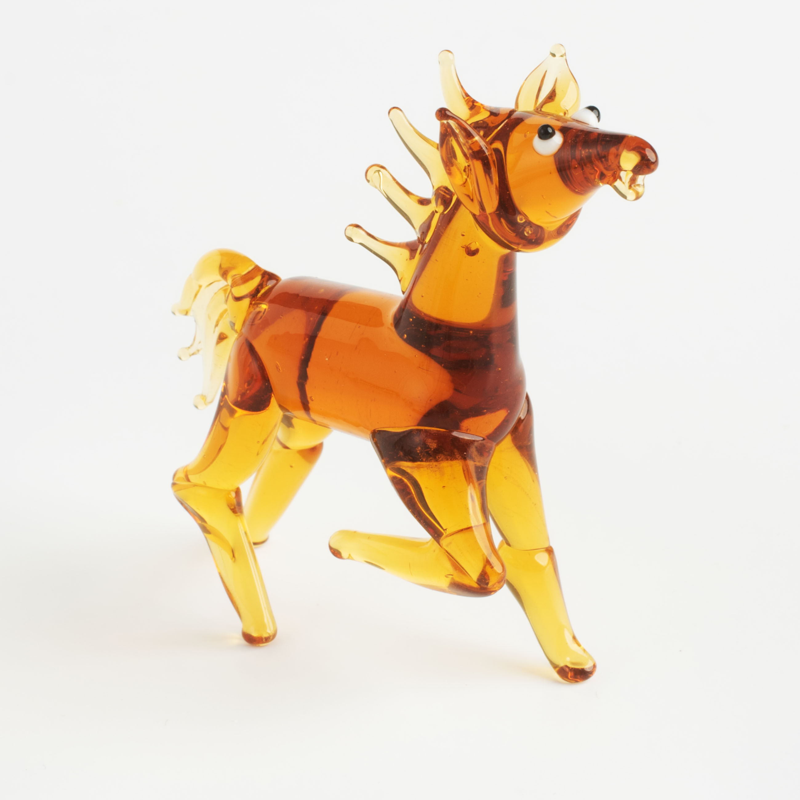 Statuette, 7 cm, glass, amber, Horse, Vitreous изображение № 3