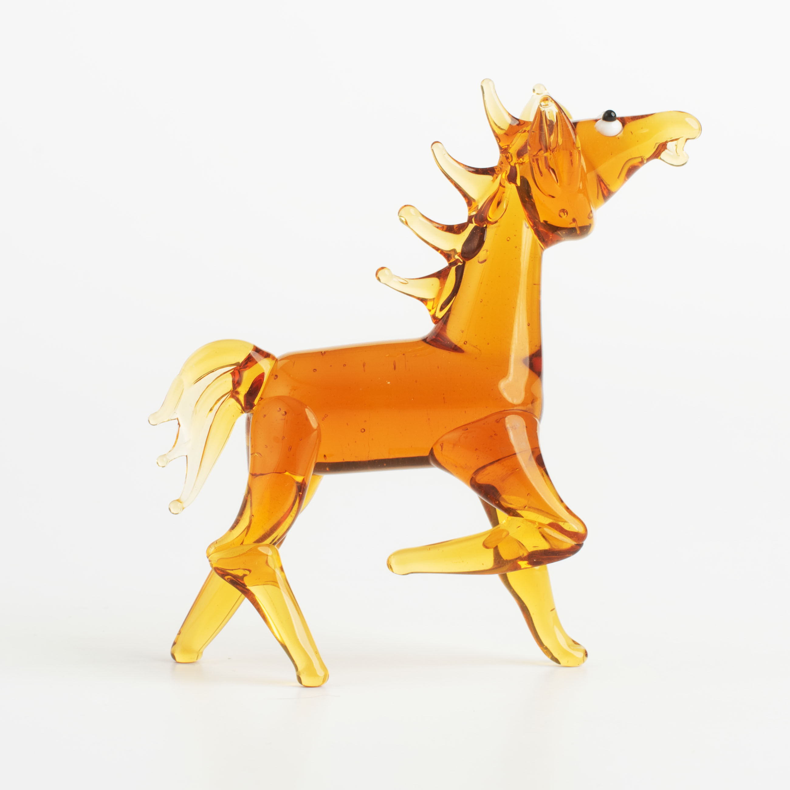 Statuette, 7 cm, glass, amber, Horse, Vitreous изображение № 4