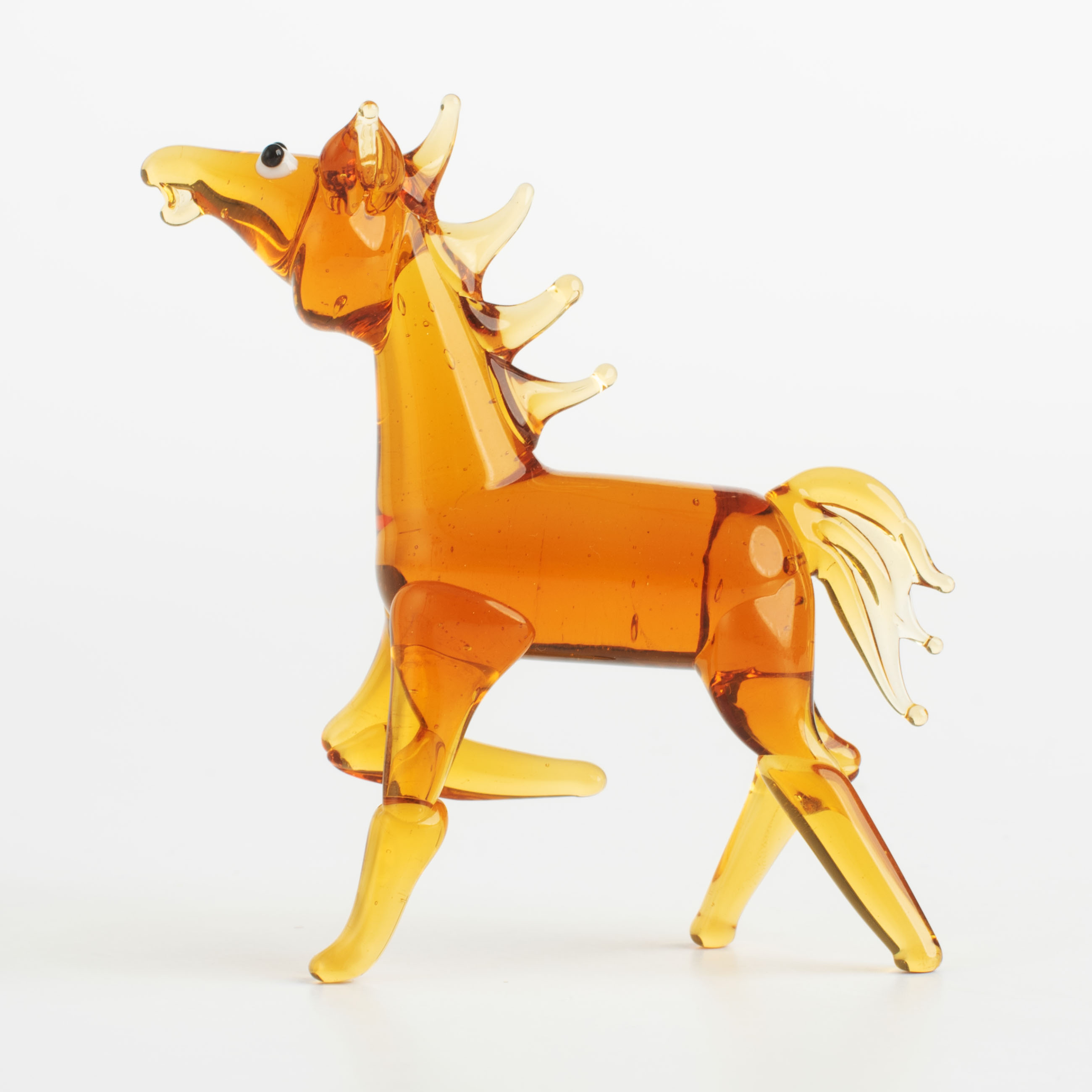Statuette, 7 cm, glass, amber, Horse, Vitreous изображение № 2