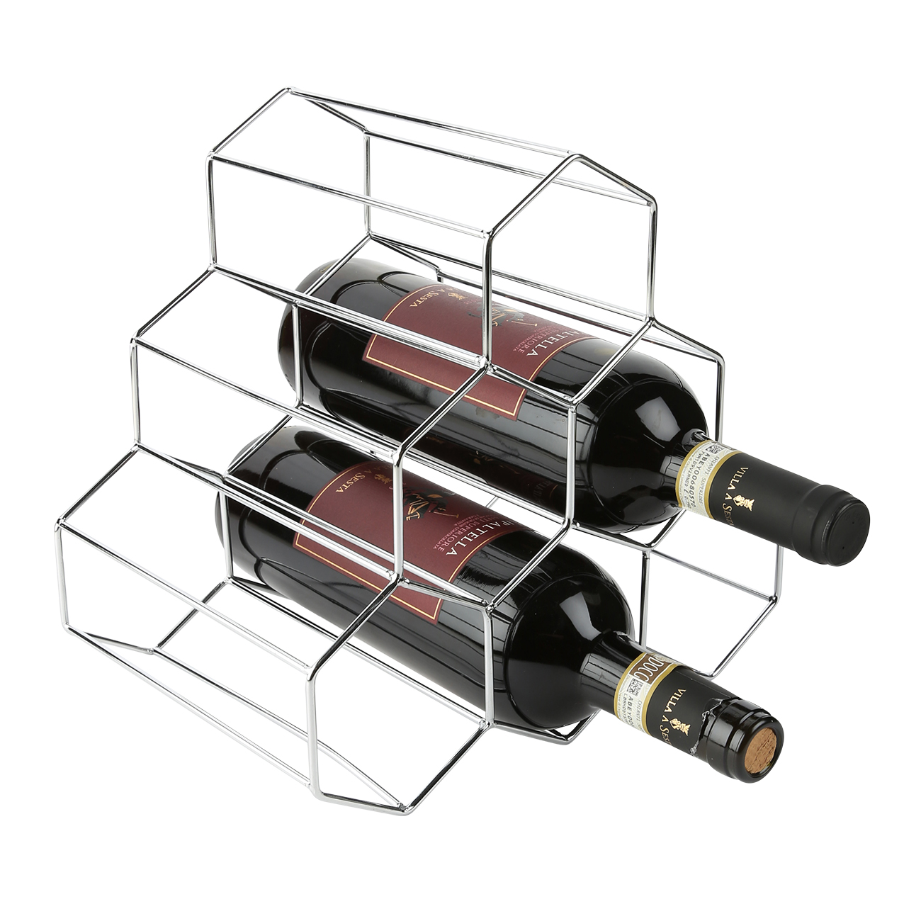 Wine bottle stand, 26x18 cm, 6 units, steel, silver, Honeycomb, Trend изображение № 2