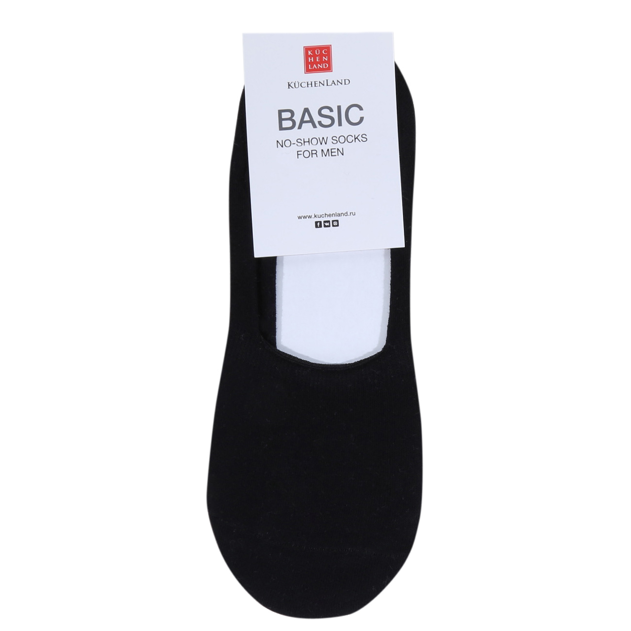 Men's track socks, Size 43-46, cotton / polyester, black, Basic изображение № 2