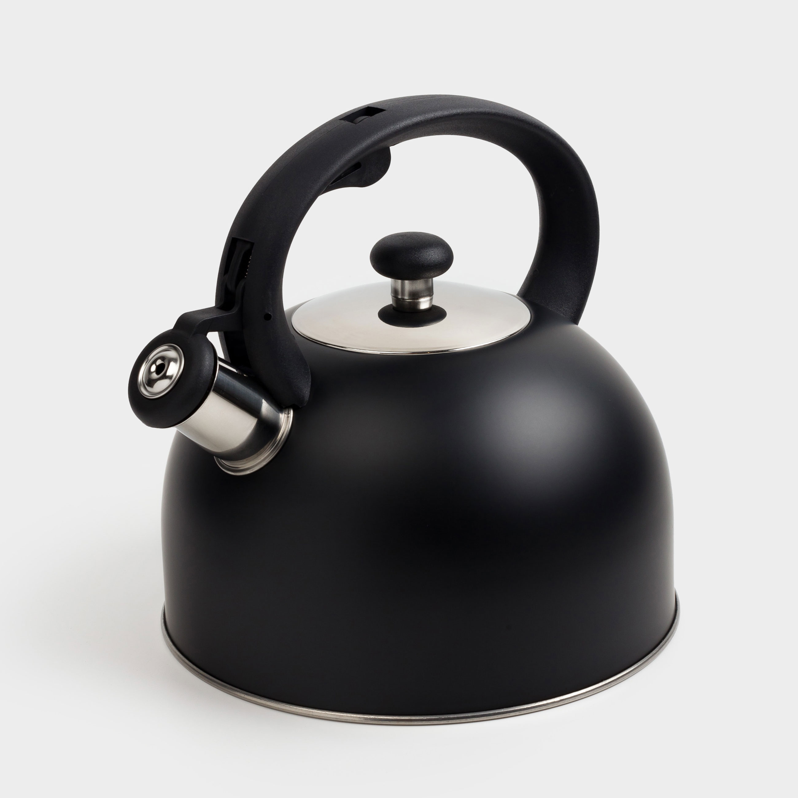 Teapot, 3 L, with whistle, steel / nylon, Black, Whistle изображение № 2