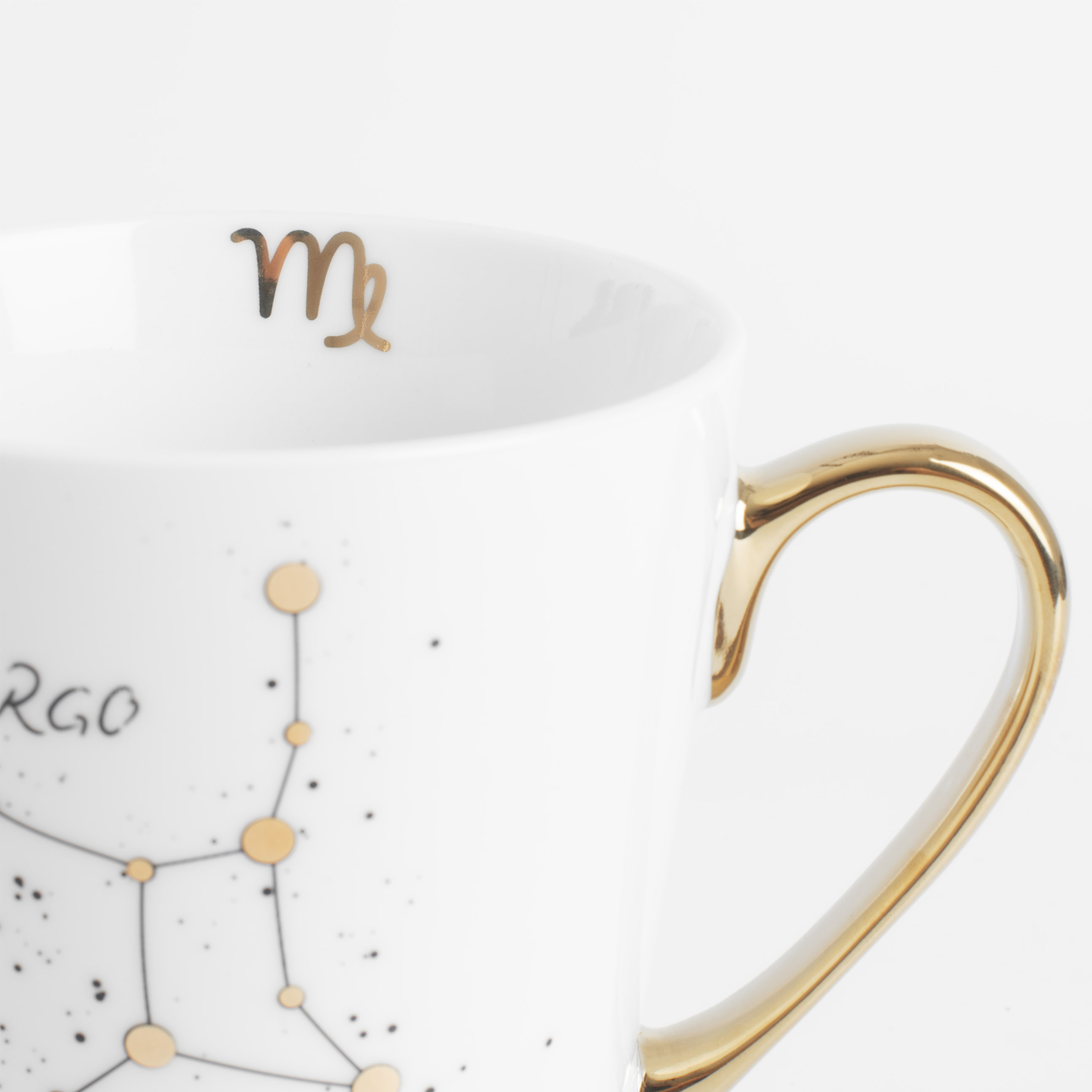 Mug, 400 ml, porcelain N, milky golden, Virgo, Zodiac изображение № 4