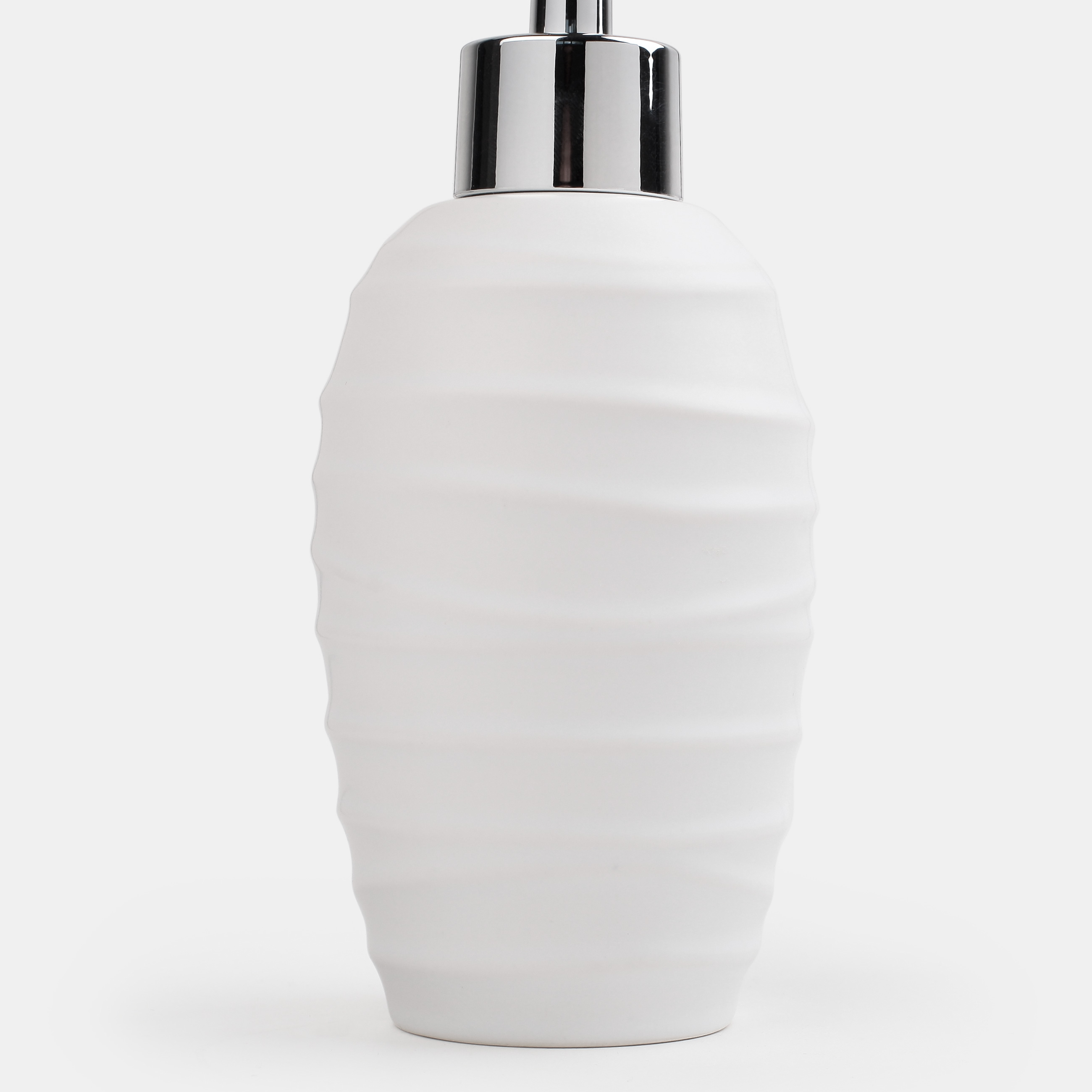Liquid soap dispenser, 300 ml, porcelain stoneware / metal, white, Aphrodite изображение № 4