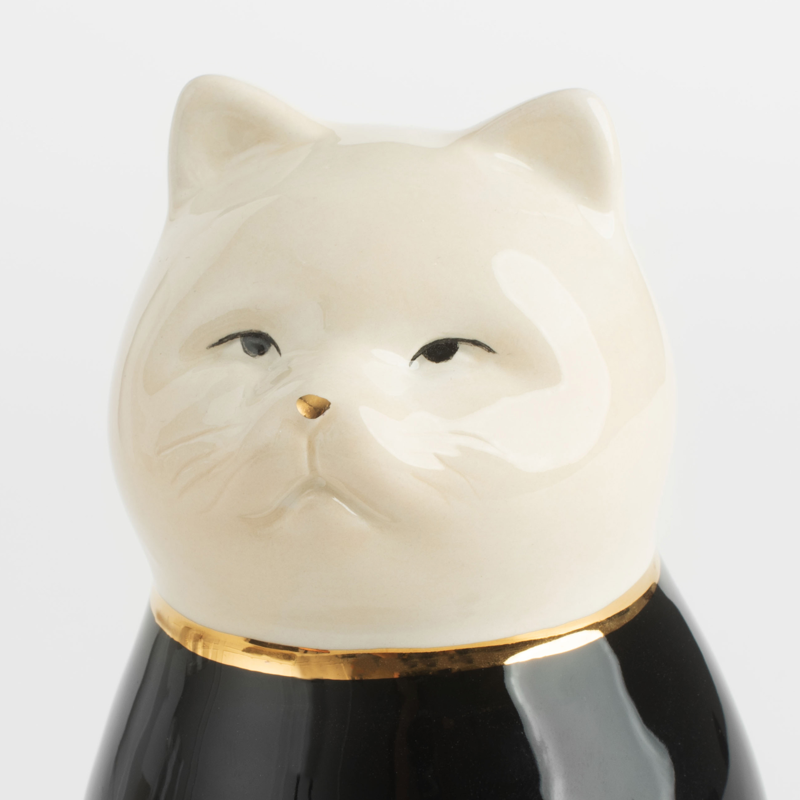 Figurine, 11 cm, ceramic, black and white, Cat, B&amp;W изображение № 2